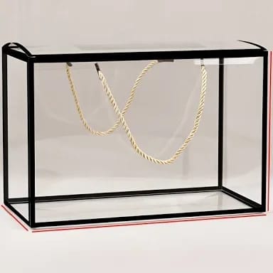 Clear Gift Bag with Black Borders & Gold Handles Pack of 2 - Image 1