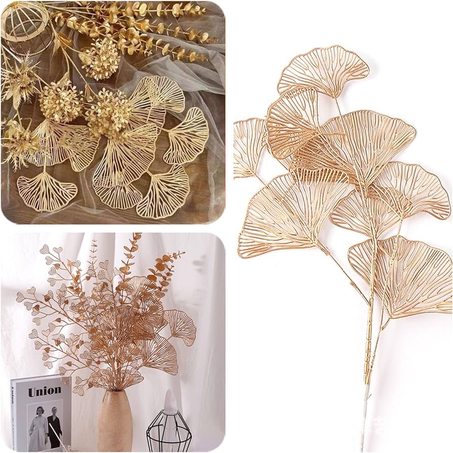 10802 Ginkgo decorating leaves 9 leaves on a stem - Image 1