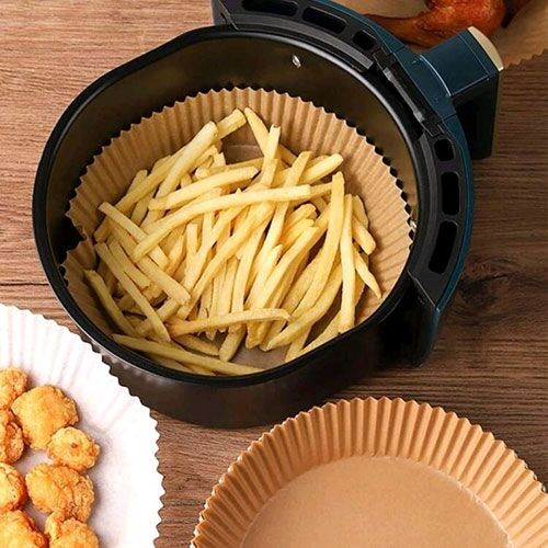 Creative-Cooking-Disposable-Air-Fryer-Liners-Round-50pcc Air fryer liners pack of 100 - Image 1