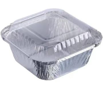 IMG-20250408-WA0020 Mini Square Foil Container With Clear Lids - Pack of 10 - Image 1